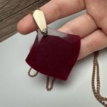 Kendra Scott  Aislinn Long Pendant Necklace “Maroon Agate” Rose Gold Tone Photo 10
