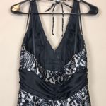 Betsy and Adam  Women’s Cocktail Evening Pattern Black Beige Fit Flare Halter Dress Photo 4