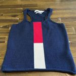 Tommy Hilfiger  Vintage Chunky Knit Top Tank Large Logo Americana Y2K Preppy Photo 0