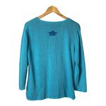 Northern Isles Vintage Knit Sweater Fish Graphic V Neck Pullover Blue Size XL Photo 3