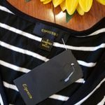 Espresso Black White Stripe Long Dress Small Photo 7