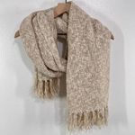 John J. Murphy Ireland Bouclé Scarf Wrap 80%Cotton 20%Linen Neutral Nubby Weave Tan Photo 1