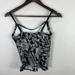 Lands End Black White‎ Floral Tankini Top Womens 8 Underwire Adjustable Straps Photo 6
