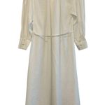 Lowrys Farm White Ballon Sleeve Midi Dress With Tie Waist Size M Photo 1