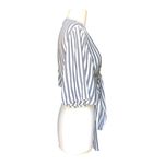 American Eagle  Outfitters Tie Front Stripe Crop Top Women's Large Photo 2