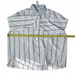 American Eagle AE Aerie Good Day Button Down Shirt Marbled Blue Stripe NWT Small Photo 3