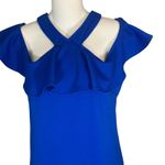 Trina Trina Turk Royal Blue Cold Shoulder Mini Sheath Dress Sz 2 Photo 3
