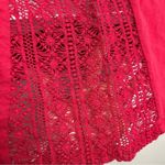 J. PETERMAN Cherry Red Tunic Womens Size Small Crochet Lace Holiday Christmas Photo 6