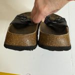 Betula Black Leather Triple Strap Cork Footbed Sandals Women's Size 39 5.5 Photo 3