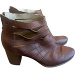 Josef Seibel Bonnie Ankle Booties Cage Cutout Brown Heel Leather Size 39 Women's Photo 1