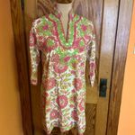 Gretchen Scott bright pink n green embroidered tunic Size M Photo 6