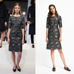 Brooks Brothers  • floral brocade sheath dress blue gold metallic black fitted Photo 1