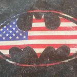 Batman Short Sleeve Distressed American Flag T Photo 4