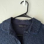 Bucolique Navy Eyelet Shirt Dress US M (JP‎ 11) Button Front Cottagecore Blue Size M Photo 4