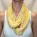 Unbranded Women's Infinity Neck Scarf Sheer Yellow White Chevron Zig Zag Light Photo 0