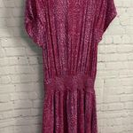 Rails Carla Magenta Cheetah print midi dress girly chic lined buttons Large Photo 8