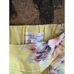 Women's Feather Bone by Anthropologie Yellow Floral Wide Leg Pants Size 6 Photo 1