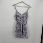 Victoria's Secret  Purple Floral 2011 Satin Slip Dress Mini Size Medium Lace Photo 8