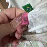 Farm Rio  Green and Cream Floral oversized sweater Top Photo 4