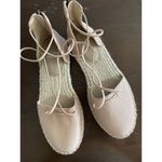 Eileen Fisher  Women's Lace Up Espadrilles Leather Sandals Toffee Cream Size 5.5 Photo 2