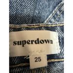 superdown Women's Blue Frayed Raw Hem High Waisted Straight Denim Jeans Pants 25 Photo 3