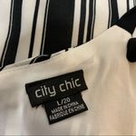 City Chic  tie shoulder striped tank top black white sz 20 Photo 6