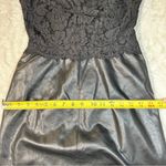 Bailey 44 Size S Black Lace and Faux Leather Boat Neck Mini Dress Goth Club Chic Photo 6