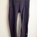 Lululemon Fast and Free Crop II Leggings in Burgundy Red Photo 1