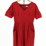 Lela Rose Red Short Sleeve V Photo 0