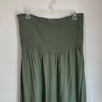 Aerie Smocked Maxi Dress Size XL Green Boho Strapless Flowy Sundress Photo 4