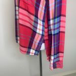 SO  Flannel Shirt Sz Large Pink Blue Plaid Photo 8