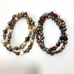 Multicolored faux pearl stretch bracelet W/ metallic beads one size fits most Photo 4