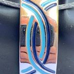 Sterling Silver  Blue and Turquoise Color Pendant, Women's Fine Jewelry Photo 0