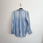 Laju | Collared Button Down Layer Denim Jean Top Shacket in Blue Size M Photo 1