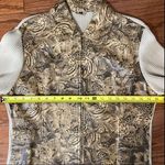 Tan cardigan sweater with faux leather animal imprint Photo 7