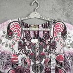 One World Energe by Shirt Blouse L Embellished Brown Beige Floral Y2K Fairy Photo 2