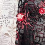 ModeLia Sheer Embroidered Mesh Cropped Cardigan Top Black & Burgundy Size XL Photo 11