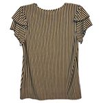 Atelier 29 Black and Tan Striped Ruffle Sleeve Blouse Size Small Photo 1