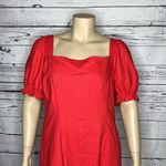 Draper James RSVP Size XXL Pink Square Neckline Puff Sleeve Linen Blend Dress Photo 1