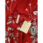 Raga  rohit teared peasant bell sleeve metallic shimmer red mini floral dress S Photo 3