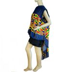 LOOK AT ME HIGH LOW COLORFUL COTTON TUNIC TOP NWT (3X) Blue Photo 5