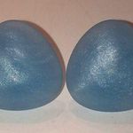 Vintage Retro Blue Shimmer Resin Pierced Earrings Photo 0