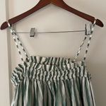 Madewell  Poplin Ruffle A-Line Midi Dress Striped Green and White Maxi size XL Photo 3