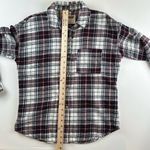 Garage Maroon Black White Plaid Soft Flannel Button Down front pocket Size M Photo 9