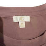 C Short‎ Sleeve Crew Neck Striped Trim Rose Pink T Photo 3