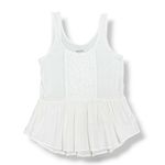 Arizona Jeans  Juniors Lace Panel Tiered Hem Tank Top Shirt Cream Medium Photo 11