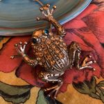 ✨green eyed gold frog brooch✨ Green Photo 2