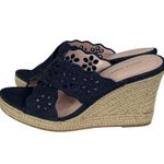 Draper James  Emily Eyelet Blue Denim Walkable Wedge Sandals Size 9 NWB‎ Photo 1