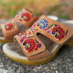Alegria Algeria Embroidered Flowers Boho Style Wedge Sandals Photo 0