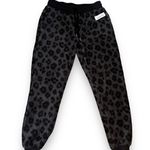 Old Navy Vintage Sherpa Black Leopard Joggers Photo 2
